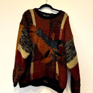 Vintage Street Scenes eagle sweater size M